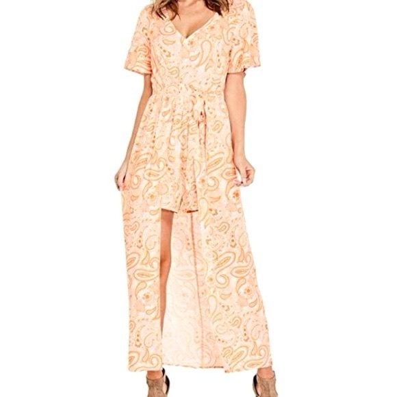 Guess Hope Maxi Romper Paisley Orange & White - Picture 3 of 3